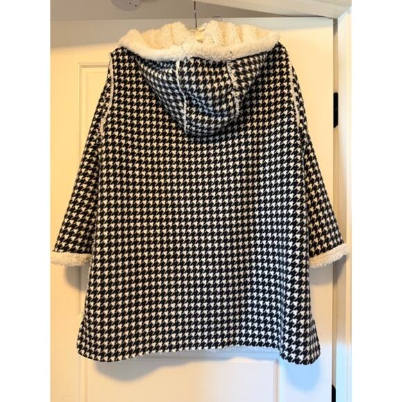 Cute & Cuddly Soft Houndstooth Hooded Fleece Jacket, Women's Size PM - Picture 4 of 7